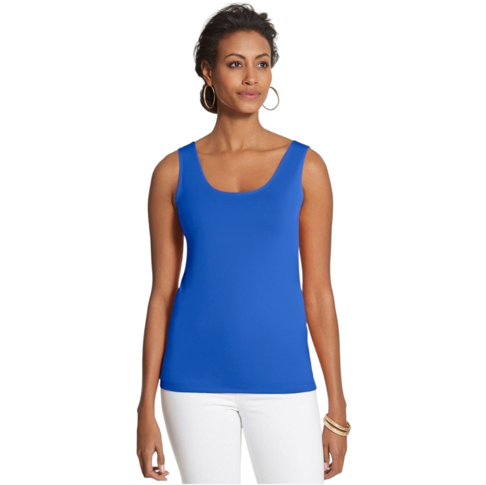 Chicos Blue Women's Tank Top Size 1 (Med)
